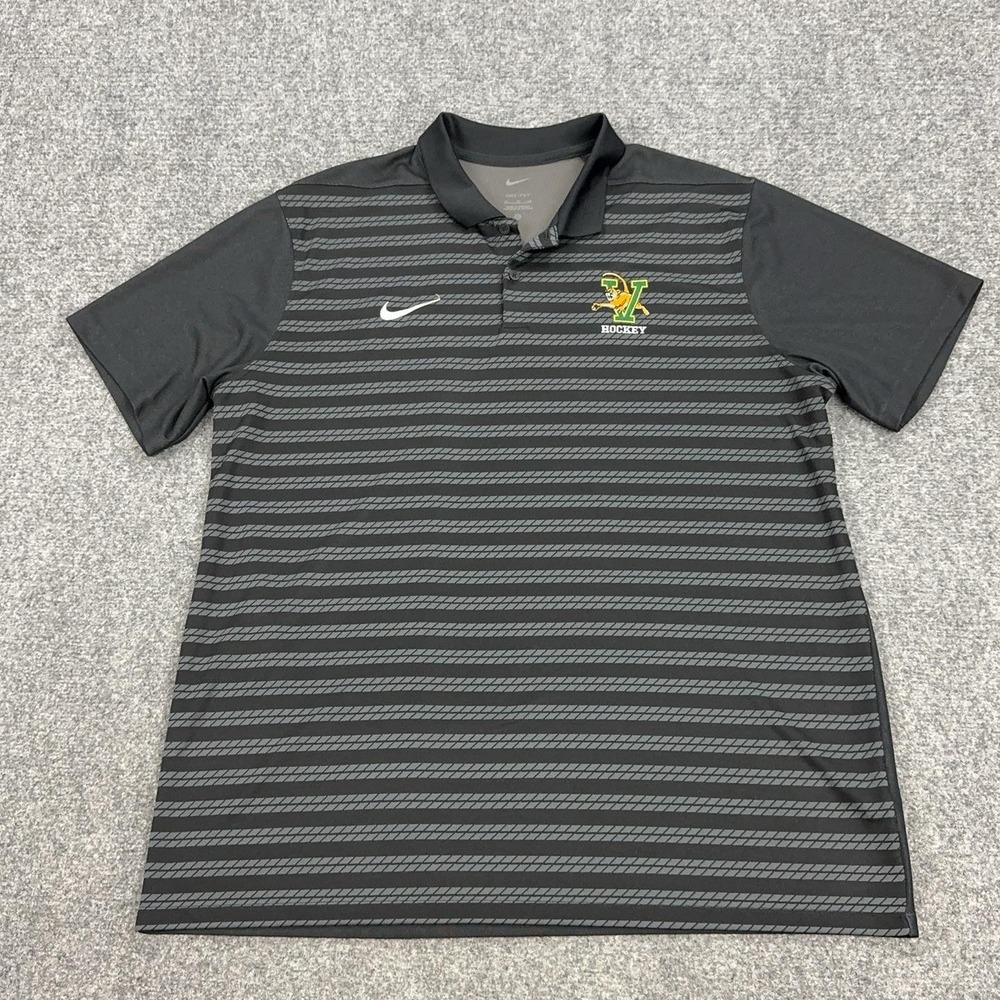 Vermont Catamounts Polo Shirt Mens XL Black NCAA Ice Hockey Nike Dri-FIT Top